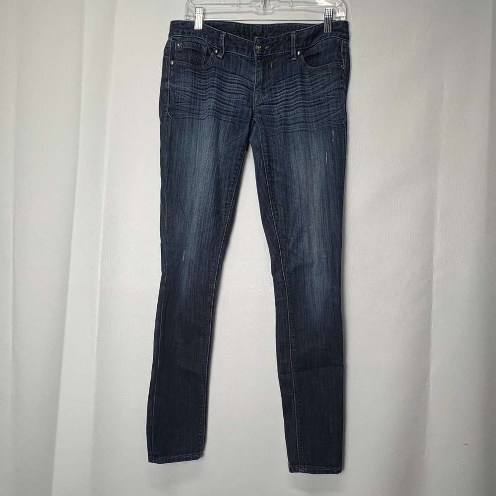 Y2K Vintage Express Jeans Womens Size 4R Dark Wash Low Rise Stretch Denim Skinny